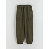 Lc Waikiki Yeni Sezon Beli Lastikli Erkek Çocuk Kargo Jogger Pantolon - Yeşil - 7 - 8 Yaş