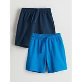 Lc Waikiki Yeni Sezon Beli Lastikli Erkek Çocuk Şort 2'li - Indigo - 9 - 12 Ay