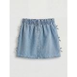 Lc Waikiki Yeni Sezon Beli Lastikli Fiyonklu Kız Çocuk Jean Etek - İndigo - 3 - 4 Yaş