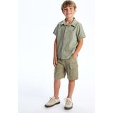 Lc Waikiki Yeni Sezon Beli Lastikli Gabardin Erkek Çocuk Şort - Haki - 3 - 4 Yaş