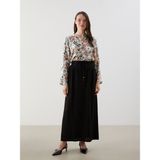 Lc Waikiki Yeni Sezon Beli Lastikli Keten Karisimli Etek - S5M278Z8 - Siyah - 44