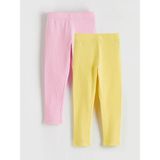 Lc Waikiki Yeni Sezon Beli Lastikli Kız Çocuk Fitilli Tayt 2'li - Pembe - 1 - 2 Yaş