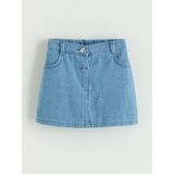 Lc Waikiki Yeni Sezon Beli Lastikli Kız Çocuk Jean Etek - İndigo - 3 - 4 Yaş