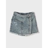 Lc Waikiki Yeni Sezon Beli Lastikli Kız Çocuk Jean Şort Etek - Mavi - 7 - 8 Yaş
