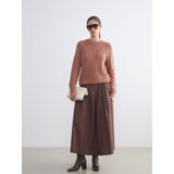 Lc Waikiki Yeni Sezon Beli Lastikli Poplin Pileli Etek - Kahverengi - 42