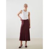 Lc Waikiki Yeni Sezon Beli Lastikli Saten Etek - Bordo - 46