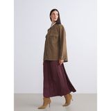 Lc Waikiki Yeni Sezon Beli Lastikli Saten Pileli Etek - Bordo - 42