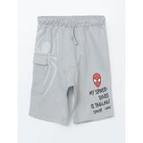 Lc Waikiki Yeni Sezon Beli Lastikli Spider-Man Baskılı Erkek Çocuk Şort - Gri - 3 - 4 Yaş