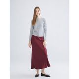 Lc Waikiki Yeni Sezon Beli Lastikli Volanlı Saten Etek - Bordo - XS