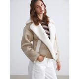 Lc Waikiki Yeni Sezon Biker Yaka Oversize Kadın Süet Mont - Bej - 42