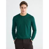 Lc Waikiki Yeni Sezon Bisiklet Yaka Baklava Desenli Triko Erkek Kazak - Yeşil - 2XL