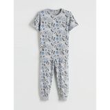 Lc Waikiki Yeni Sezon Bisiklet Yaka Baskılı Erkek Çocuk Pijama Takım - Gri - 11 - 12 Yaş