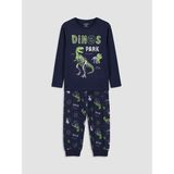 Lc Waikiki Yeni Sezon Bisiklet Yaka Baskılı Erkek Çocuk Pijama Takım - Lacivert - 4 - 5 Yaş