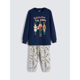 Lc Waikiki Yeni Sezon Bisiklet Yaka Baskılı Erkek Çocuk Pijama Takım - Lacivert - 6 - 7 Yaş