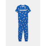 Lc Waikiki Yeni Sezon Bisiklet Yaka Baskılı Erkek Çocuk Pijama Takım - Mavi - 9 - 10 Yaş