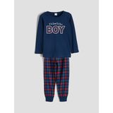 Lc Waikiki Yeni Sezon Bisiklet Yaka Baskılı Erkek Çocuk Pijama Takımı Baba Oğul Kombini - Lacivert - 3 - 4 Yaş