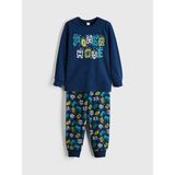 Lc Waikiki Yeni Sezon Bisiklet Yaka Baskılı Erkek Çocuk Pijama Takımı - Lacivert - 10 - 11 Yaş