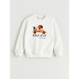 Lc Waikiki Yeni Sezon Bisiklet Yaka Baskılı Erkek Çocuk Sweatshirt - Beyaz - 9 - 12 Ay