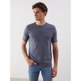 Lc Waikiki Yeni Sezon Bisiklet Yaka Baskılı Erkek Tişört - İndigo - 2XL