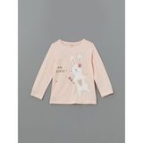 Lc Waikiki Yeni Sezon Bisiklet Yaka Baskılı Kız Bebek Tişört - Pembe - 12 - 18 Ay