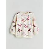 Lc Waikiki Yeni Sezon Bisiklet Yaka Baskılı Kız Çocuk Kalın Sweatshirt - Ekru - 1 - 2 Yaş
