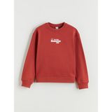Lc Waikiki Yeni Sezon Bisiklet Yaka Baskılı Kız Çocuk Kalın Sweatshirt - Kırmızı - 10 - 11 Yaş