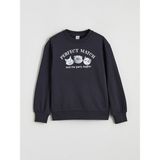 Lc Waikiki Yeni Sezon Bisiklet Yaka Baskılı Kız Çocuk Kalın Sweatshirt - Lacivert - 9 - 10 Yaş