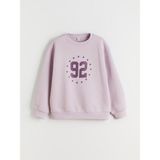 Lc Waikiki Yeni Sezon Bisiklet Yaka Baskılı Kız Çocuk Kalın Sweatshirt - Lila - 10 - 11 Yaş