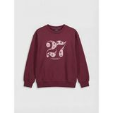 Lc Waikiki Yeni Sezon Bisiklet Yaka Baskılı Kız Çocuk Kalın Sweatshirt - Mürdüm - 10 - 11 Yaş