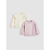 Lc Waikiki Yeni Sezon Bisiklet Yaka Baskılı Kız Çocuk Sweatshirt 2'li - Lila - 3 - 4 Yaş