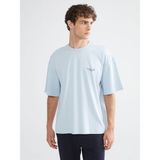 Lc Waikiki Yeni Sezon Bisiklet Yaka Baskılı Penye Erkek Tişört - Mavi - 2XL