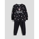 Lc Waikiki Yeni Sezon Bisiklet Yaka Beşiktaş Baskılı Erkek Çocuk Pijama Takımı - Siyah - 9 - 10 Yaş