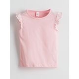 Lc Waikiki Yeni Sezon Bisiklet Yaka Brodeli Penye Kız Çocuk Bluz - Pembe - 1 - 2 Yaş