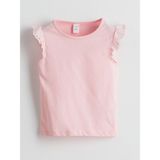 Lc Waikiki Yeni Sezon Bisiklet Yaka Brodeli Penye Kiz Cocuk Bluz - S5CA96Z1 - Pembe - 3 - 4 Yaş
