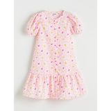 Lc Waikiki Yeni Sezon Bisiklet Yaka Çiçek Desenli Kız Çocuk Elbise - Pembe - 6 - 7 Yaş