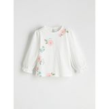 Lc Waikiki Yeni Sezon Bisiklet Yaka Çiçekli Kız Çocuk Bluz - Ekru - 2 - 3 Yaş