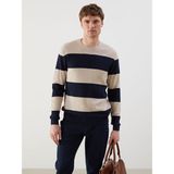 Lc Waikiki Yeni Sezon Bisiklet Yaka Çizgili Erkek Triko Kazak - Lacivert - 3XL