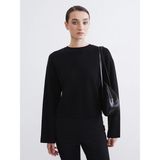 Lc Waikiki Yeni Sezon Bisiklet Yaka Crop Kadın Triko Kazak - Siyah - 2XL