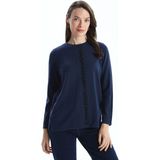 Lc Waikiki Yeni Sezon Bisiklet Yaka Desenli Kadın Triko Kazak - Lacivert - 3XL