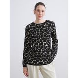 Lc Waikiki Yeni Sezon Bisiklet Yaka Desenli Kadın Triko Kazak - Siyah - 2XL