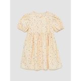 Lc Waikiki Yeni Sezon Bisiklet Yaka Desenli Kız Çocuk Elbise - Ekru - 3 - 4 Yaş
