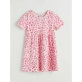 Lc Waikiki Yeni Sezon Bisiklet Yaka Desenli Kız Çocuk Elbise - Pembe - 1 - 2 Yaş