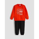 Lc Waikiki Yeni Sezon Bisiklet Yaka Erkek Bebek Sweatshirt ve Eşofman Alt 2'li - Kırmızı - 1 - 2 Yaş