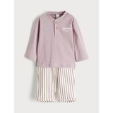 Lc Waikiki Yeni Sezon Bisiklet Yaka Erkek Bebek Tişört ve Pantolon 2'li - Lila - 2 - 3 Yaş
