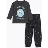 Lc Waikiki Yeni Sezon Bisiklet Yaka Erkek Çocuk Pijama Takımı - Gri - 2 - 3 Yaş