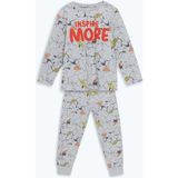 Lc Waikiki Yeni Sezon Bisiklet Yaka Erkek Çocuk Pijama Takımı - Gri - 3 - 4 Yaş
