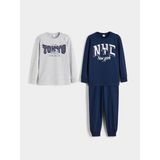 Lc Waikiki Yeni Sezon Bisiklet Yaka Erkek Çocuk Pijama Takımı - Gri - 6 - 7 Yaş