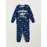 Lc Waikiki Yeni Sezon Bisiklet Yaka Erkek Çocuk Pijama Takımı - Lacivert - 4 - 5 Yaş