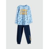 Lc Waikiki Yeni Sezon Bisiklet Yaka Erkek Çocuk Pijama Takımı - Mavi - 2 - 3 Yaş