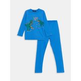Lc Waikiki Yeni Sezon Bisiklet Yaka Erkek Çocuk Pijama Takımı - Mavi - 5 - 6 Yaş